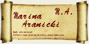 Marina Aranicki vizit kartica